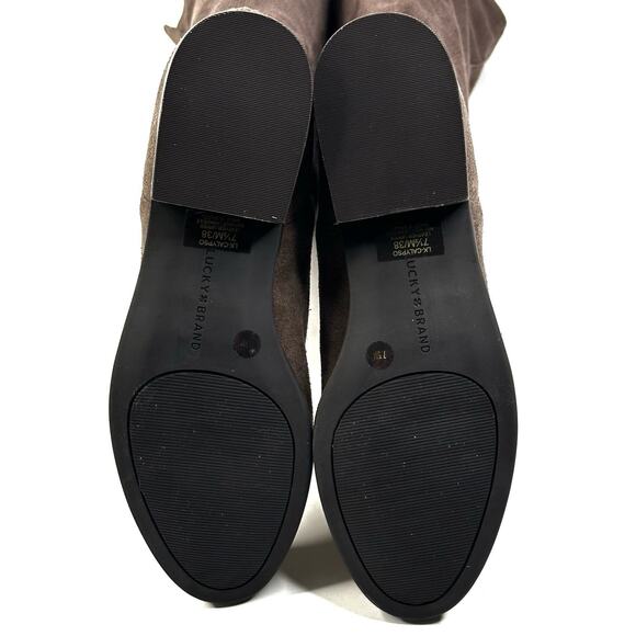 Lucky Brand Calypso Over The Knee Boots Brown/Taupe Suede Womens 7.5M New $139 - Picture 9 of 10